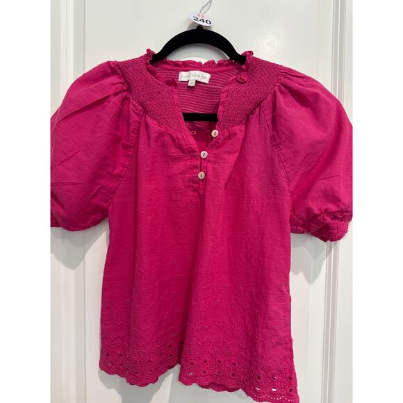 MSRP $168 House of Harlow Smocked Puff Sleeved Blouse Size XS-S | SAME DAY SHIP - Picture 2 of 7